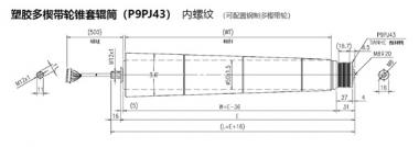 電動輥筒 塑膠多楔帶輪錐套輥筒（P9PJ43） 內(nèi)螺紋 （可配置鋼制多楔帶輪）