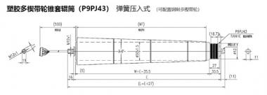 電動輥筒 塑膠多楔帶輪錐套輥筒（P9PJ43） 彈簧壓入式 （可配置鋼制多楔帶輪）